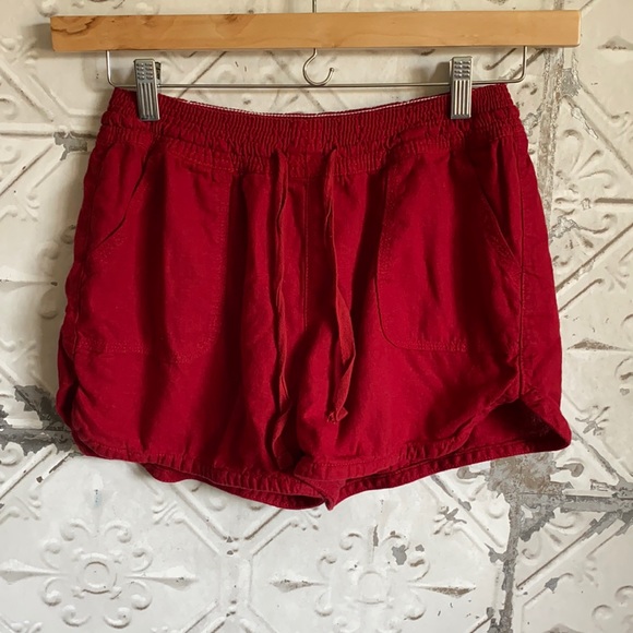 Maurices Pants - Red linen drawstring shorts